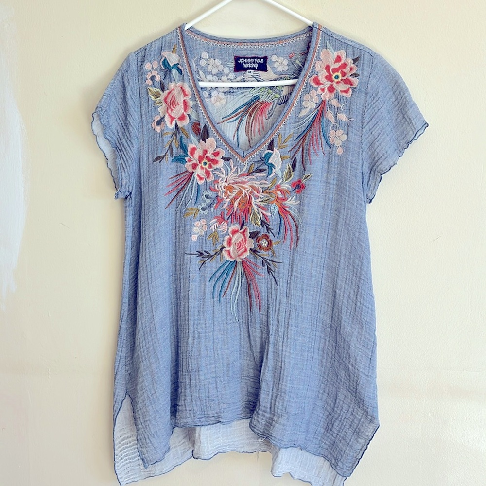 Johnny Was Workshop short sleeved blouse